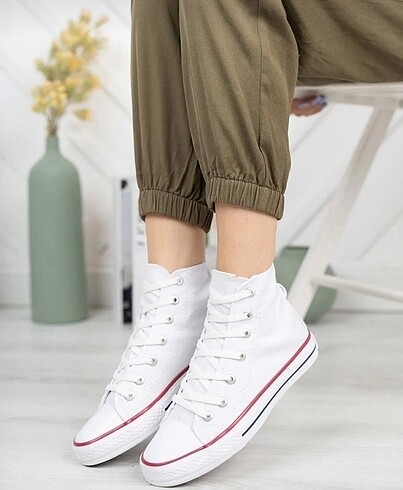 37 Beden Converse Beyaz Unisex Keten Ayakkabı