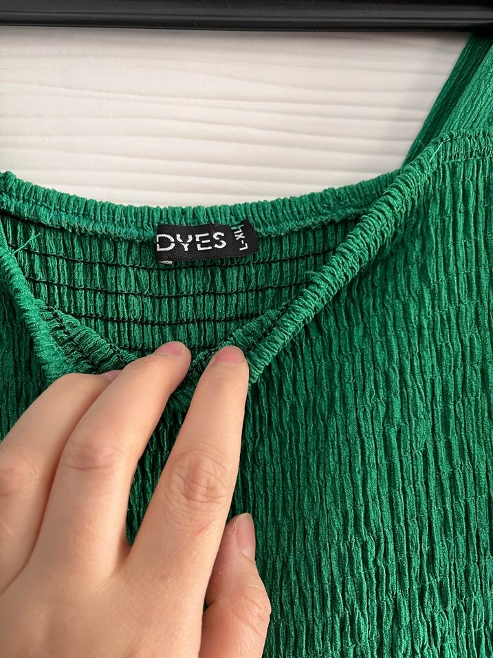 Yeşil Uzun Pilili Bohem Elbise 42-44 uygun - Görsel 5