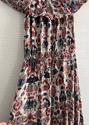 Bohem Çok Renkli Uzun Elbise - Görsel 3