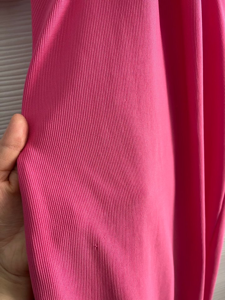 Pembe V Yaka Drapeli Uzun Elbise - Görsel 3