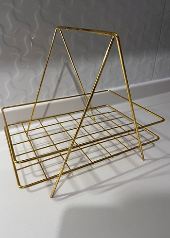 Parlak Altın Renkli Makyaj Organizeri,sunumluk - Görsel 2