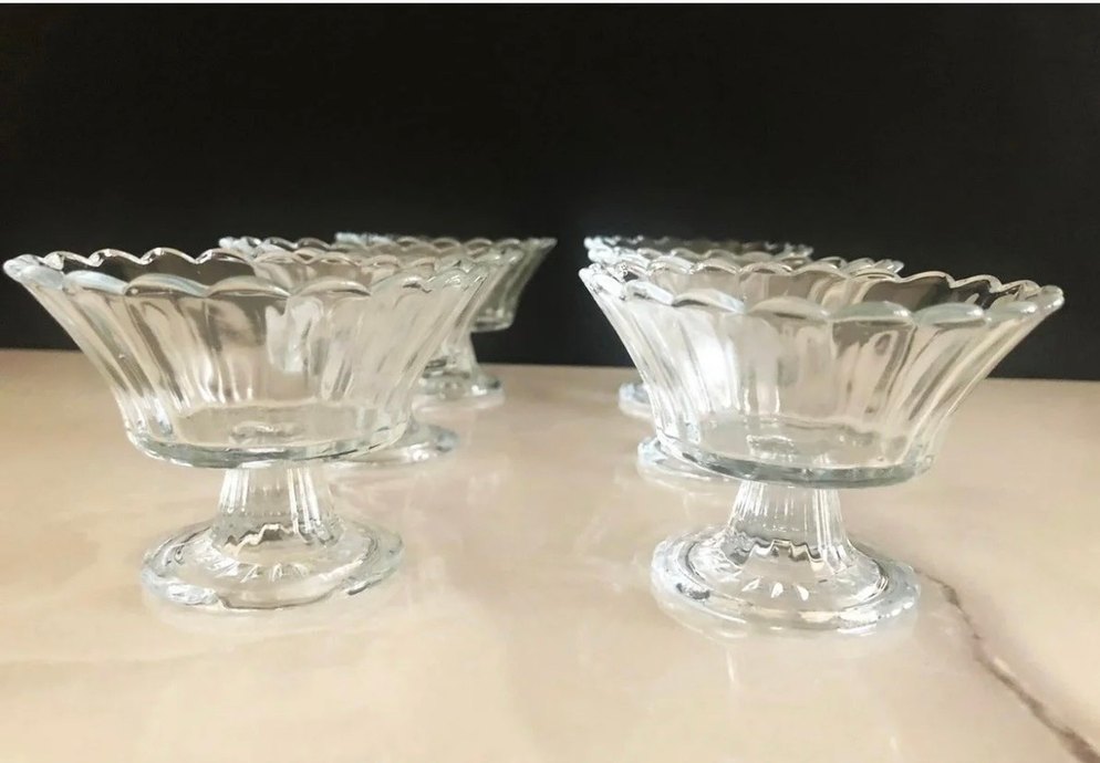 Beyaz Ayaklı Cam Sunum Kase 6 lıdır kutulu - Görsel 3