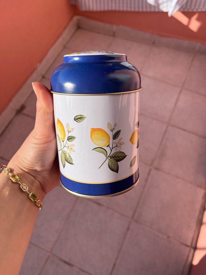 Limon desenli mavi baharatlık seti - Görsel 5