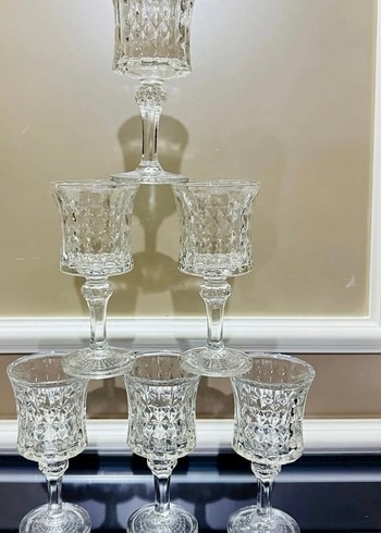 Parlak Beyaz Kristal Kadehler Seti 6 lı - Görsel 5