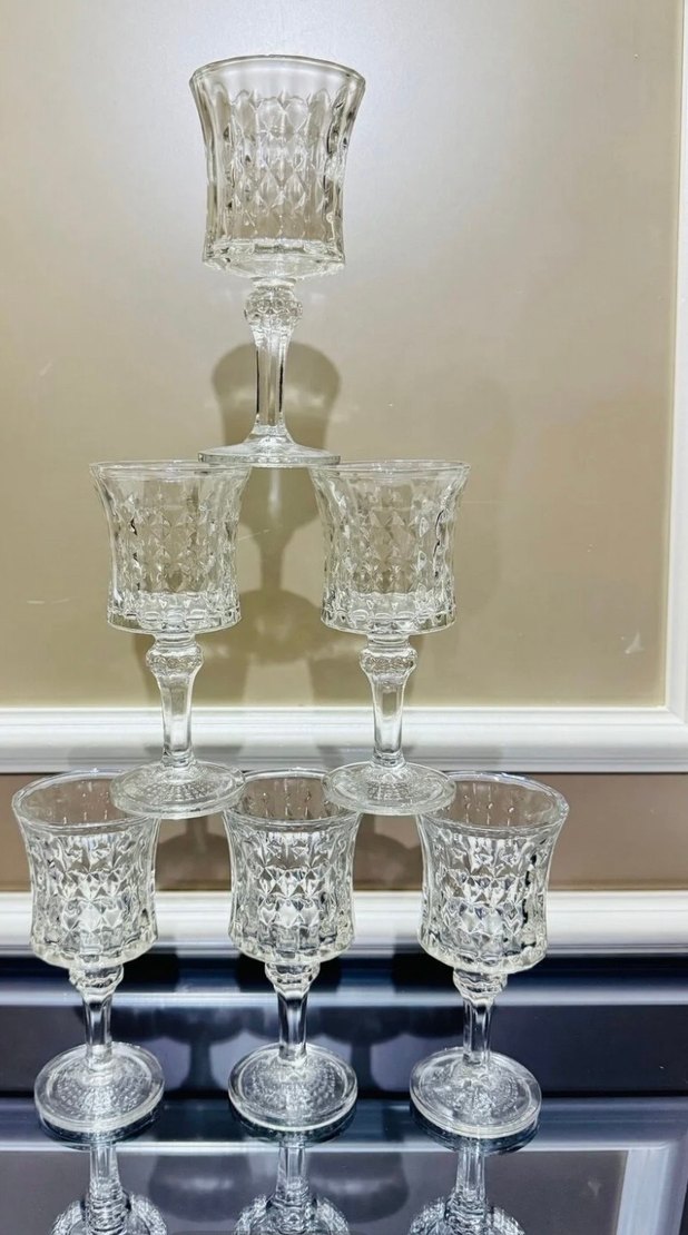 Parlak Beyaz Kristal Kadehler Seti 6 lı - Görsel 5