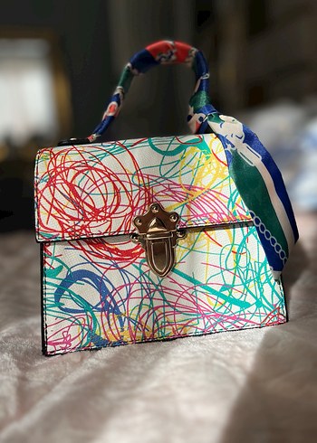 Renkli Bağlamalı Kadın Çanta - Görsel 2