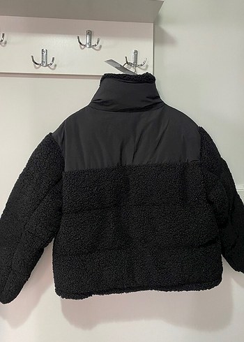 Diğer Kürk Detaylı Siyah Kadın Mini Mont sıfır etiketli