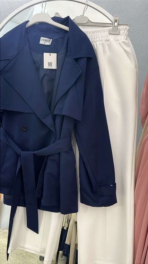 Bej Kuşaklı Midi Trençkot - Görsel 4