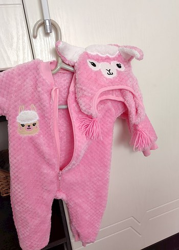 Pembe Nakışlı Fermuarlı Kız Bebek Tulum