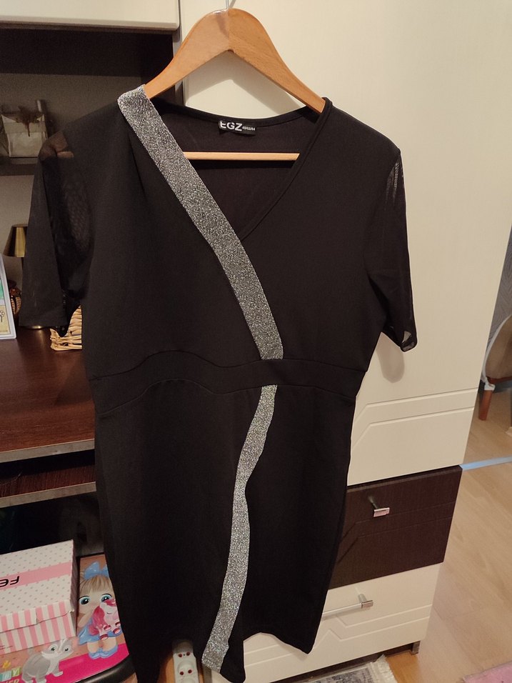 şeritli elbise - Görsel 2