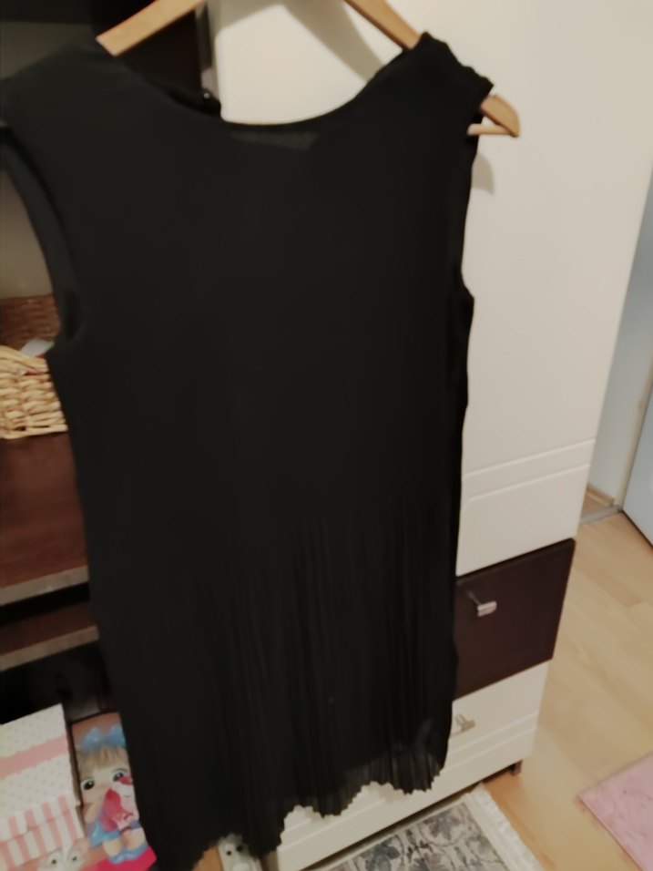 Siyah Pilili Kolsuz Hamile Tunik - Görsel 2