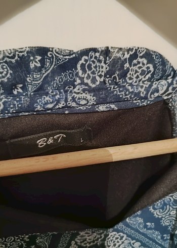 Bohem Gri-Mavi Bağlama Desenli Hamile Tunik - Görsel 3