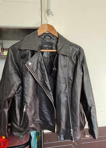 Siyah Deri Biker Ceket - Görsel 2