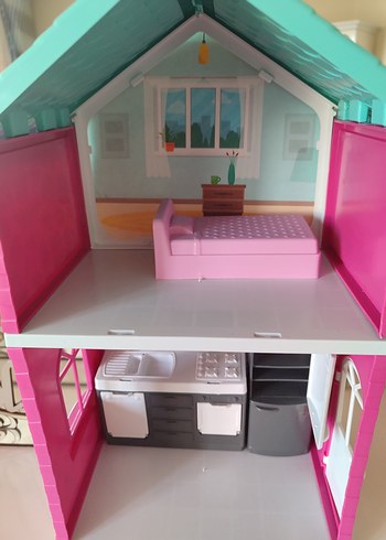 Çocuklar için Pembe Oyun Evi Mobilyası