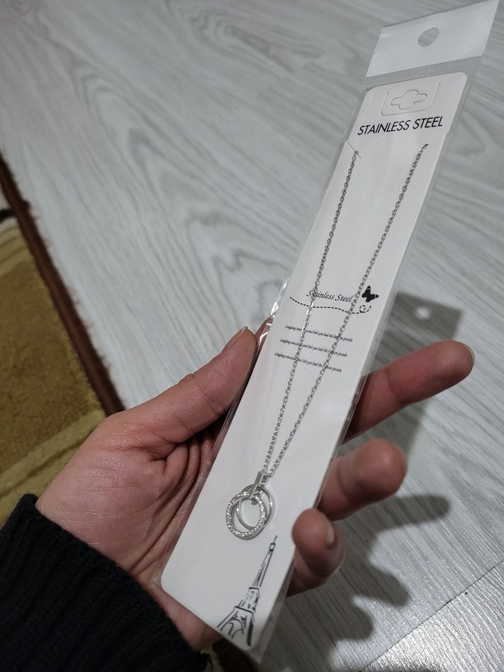 gümüş renk Zincir Detaylı Midi Kolye - Görsel 2