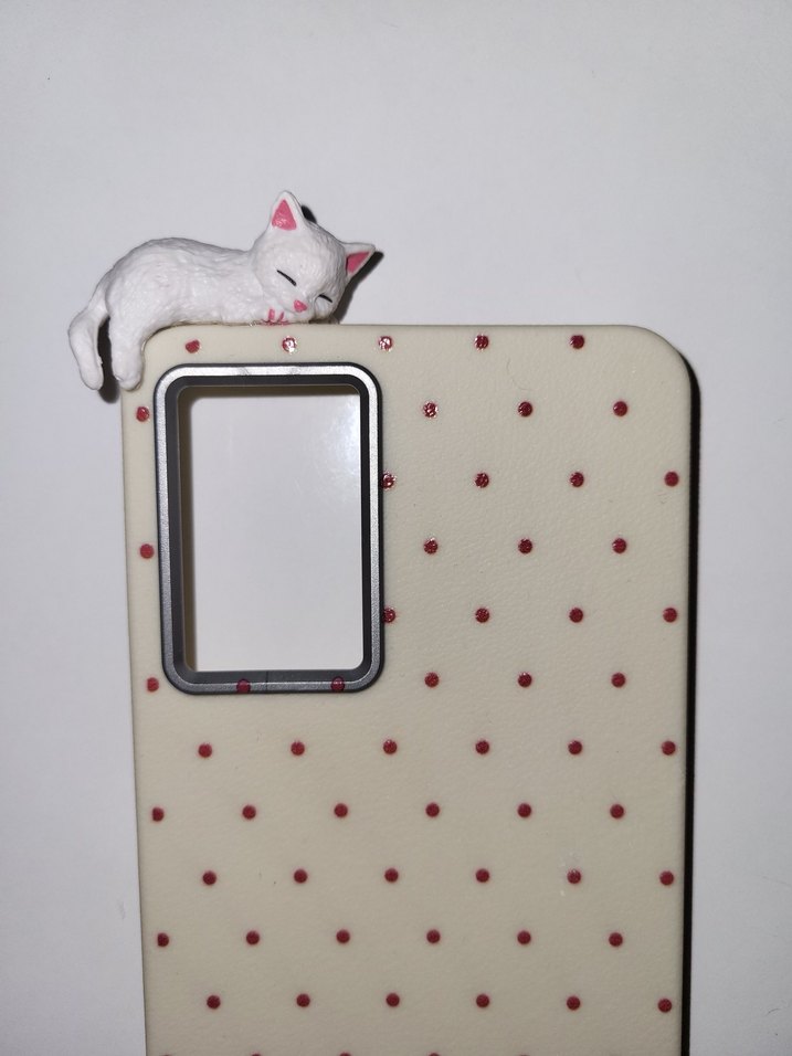 Beyaz Kedi Figürlü Telefon Kılıfı a32 uyumlu - Görsel 2