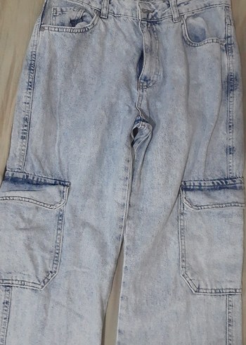 LC Waikiki Kadın Mavi Pastel Loose Fit Denim Pantolon