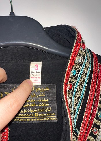44 Beden Boncuk İşlemeli Uzun Kollu Desenli Kadın Elbise abaya