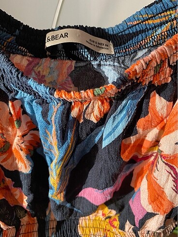 s Beden çeşitli Renk Pull&Bear crop çiçekli bluz