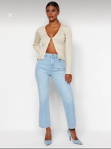 Trendyol açık renk straight jean
