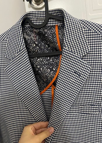 Düğmeli lacivert erkek ceket - Görsel 6