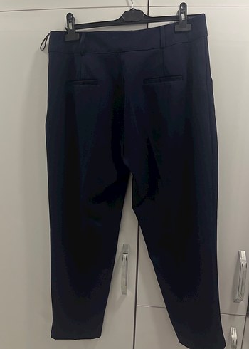 Kadın Lacivert Düğmeli Kumaş Pantolon - Görsel 3