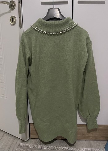 Yakalı, uzun kollu, triko kadın kazak - Görsel 2