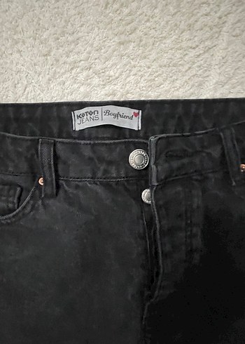 Siyah Midi Boy Kadın Denim Jean - Görsel 5