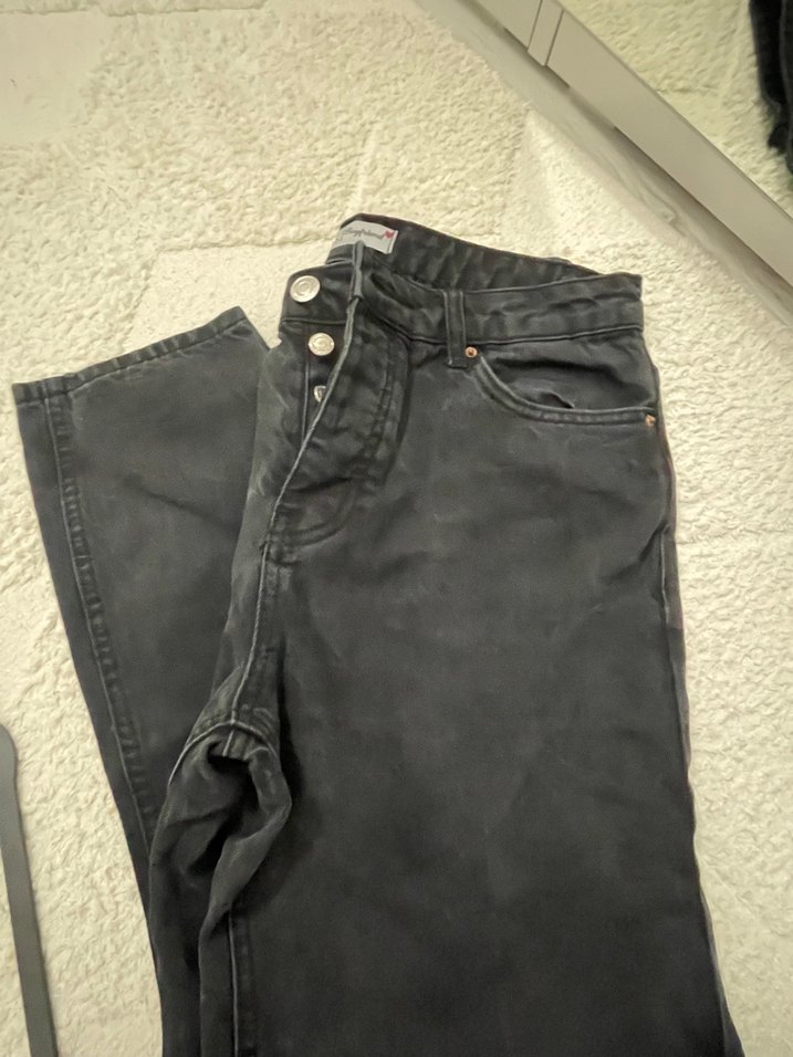 Siyah Midi Boy Kadın Denim Jean - Görsel 4