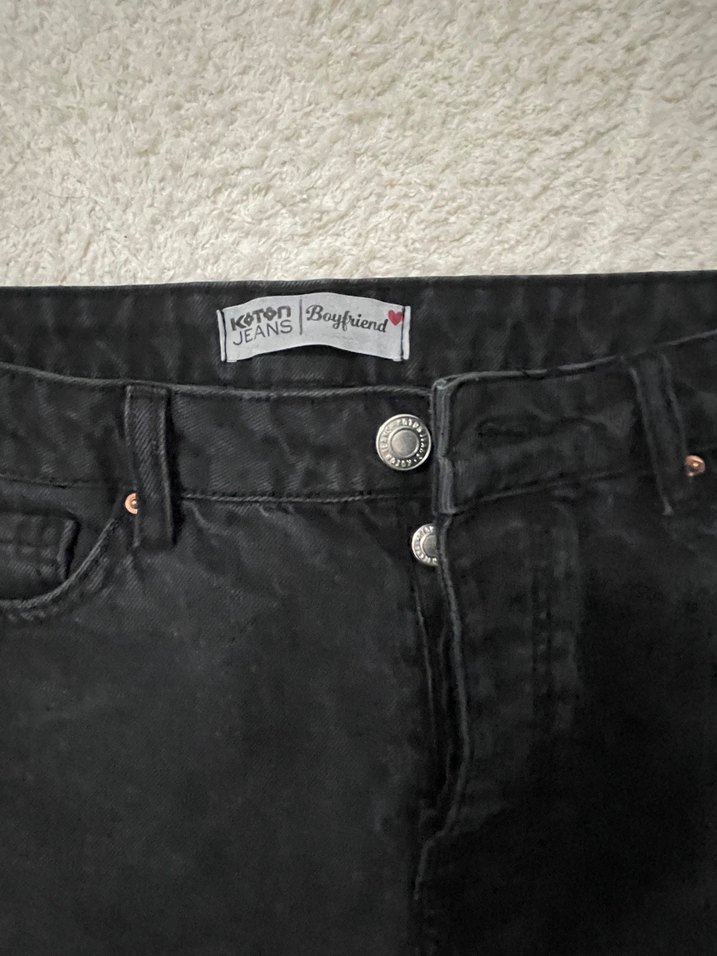 Siyah Midi Boy Kadın Denim Jean - Görsel 5