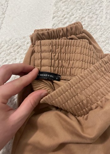 Bej Rahat Kesim Kadın Kumaş Pantolon - Görsel 3