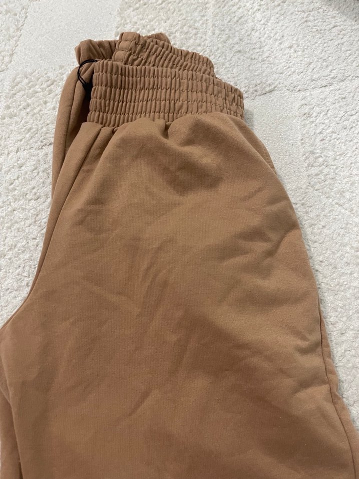 Bej Rahat Kesim Kadın Kumaş Pantolon - Görsel 2