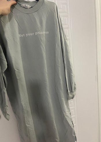 Gri Uzun Kollu Kadın Salaş Tunik - Görsel 3