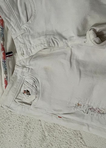 Beyaz Regular Fit Keten Kadın Pantolon - Görsel 3