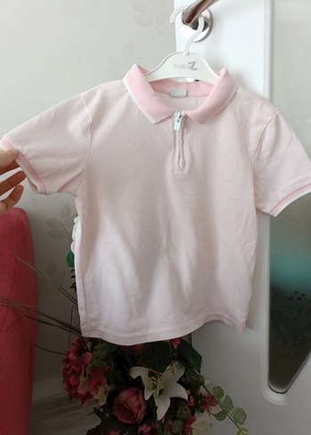 Erkek Çocuk Pembe Polo Yaka Kısa Kollu Tişört