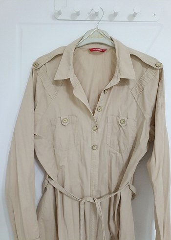 Bej Kemerli  Kadın Trençkot - Görsel 2