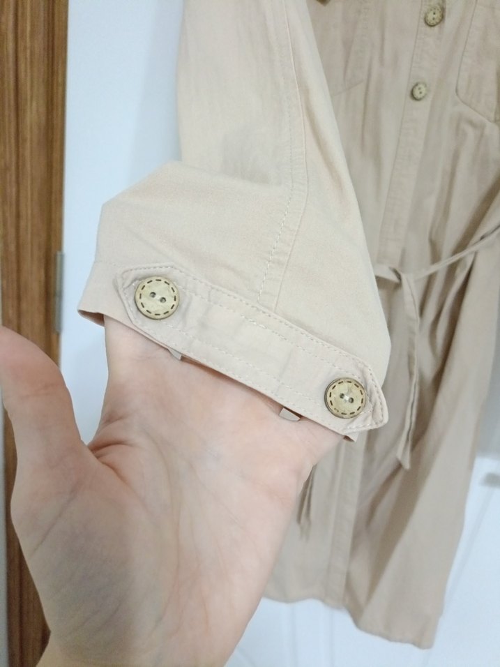 Bej Kemerli  Kadın Trençkot - Görsel 3