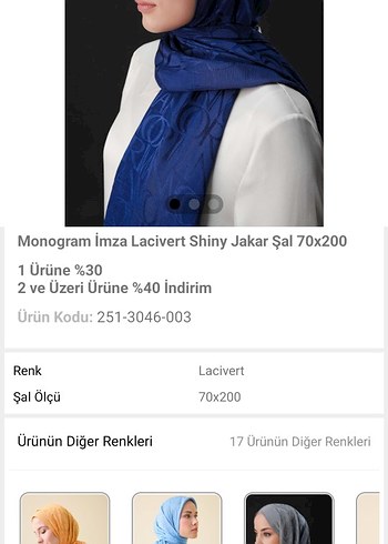 Lacivert İmannoor şal - Görsel 3