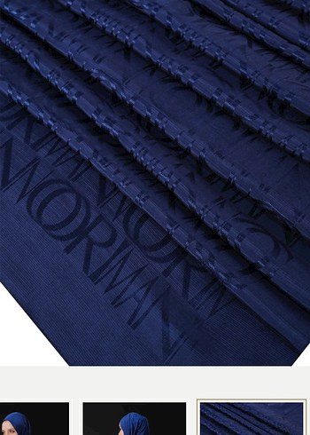 Lacivert İmannoor şal - Görsel 6