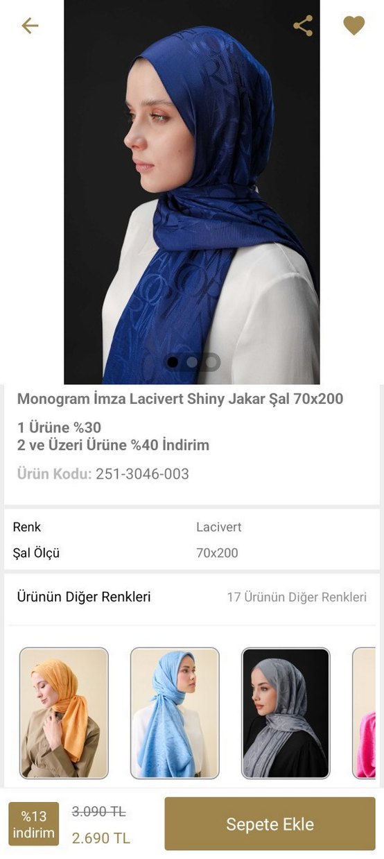 Lacivert İmannoor şal - Görsel 3