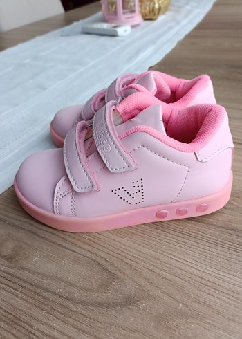 Kız Çocuk Pembe Işıklı Cırt Cırtlı Spor Ayakkabı vicco - Görsel 10