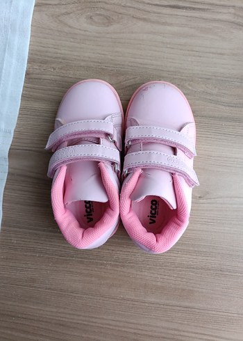 Kız Çocuk Pembe Işıklı Cırt Cırtlı Spor Ayakkabı vicco - Görsel 4