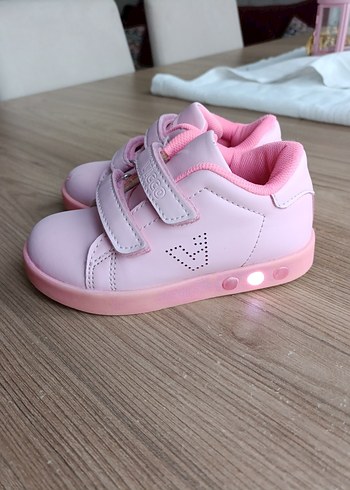 Kız Çocuk Pembe Işıklı Cırt Cırtlı Spor Ayakkabı vicco - Görsel 8
