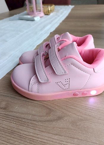 Kız Çocuk Pembe Işıklı Cırt Cırtlı Spor Ayakkabı vicco - Görsel 5