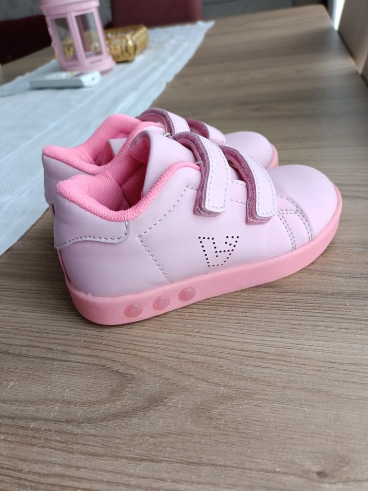 Kız Çocuk Pembe Işıklı Cırt Cırtlı Spor Ayakkabı vicco - Görsel 2