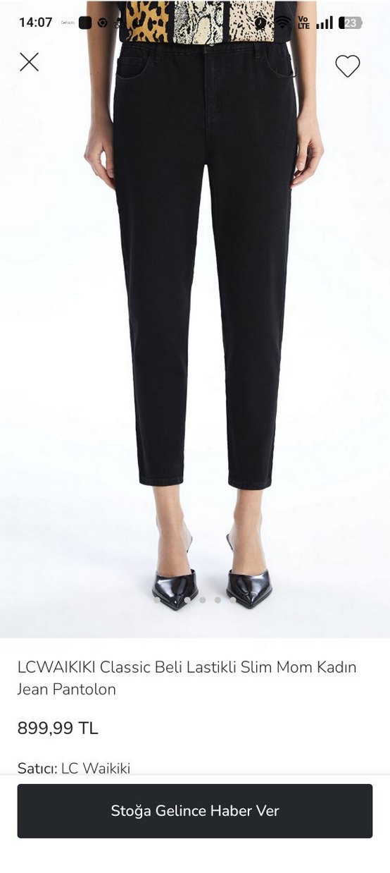 LCW KadınMom Jean Siyah Pantolon - Görsel 4