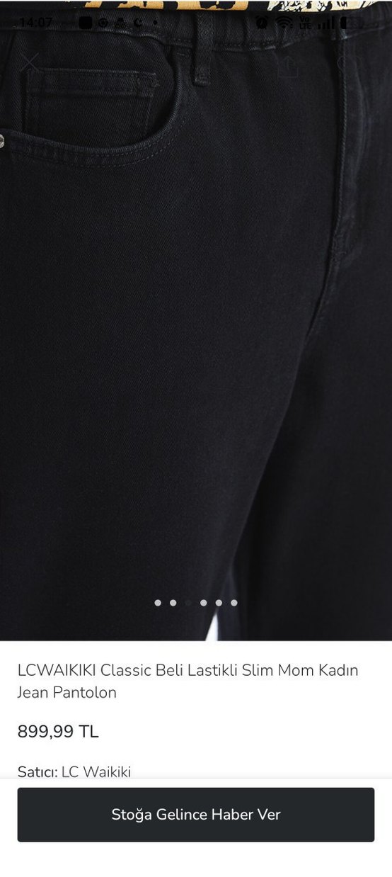 LCW KadınMom Jean Siyah Pantolon - Görsel 5
