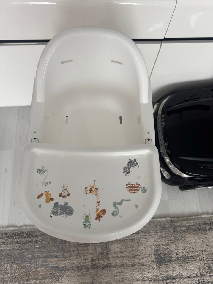 Beyaz Gri Ayaklı Bebek Mama Sandalyesi - Görsel 2