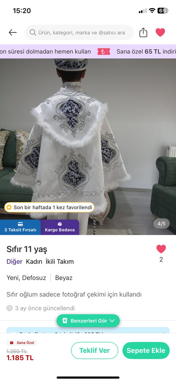 Sünnet kıyafeti 11 yaş - Görsel 2