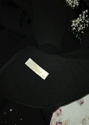 Siyah taşlı tesettür abiye 38 beden - Görsel 2